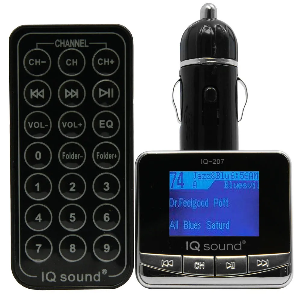 Supersonic Wireless FM Transmitter With 1.4 Display-USB and SD Card-SD/MMC card, USB Flash-Plays MP3/WMA- Silver