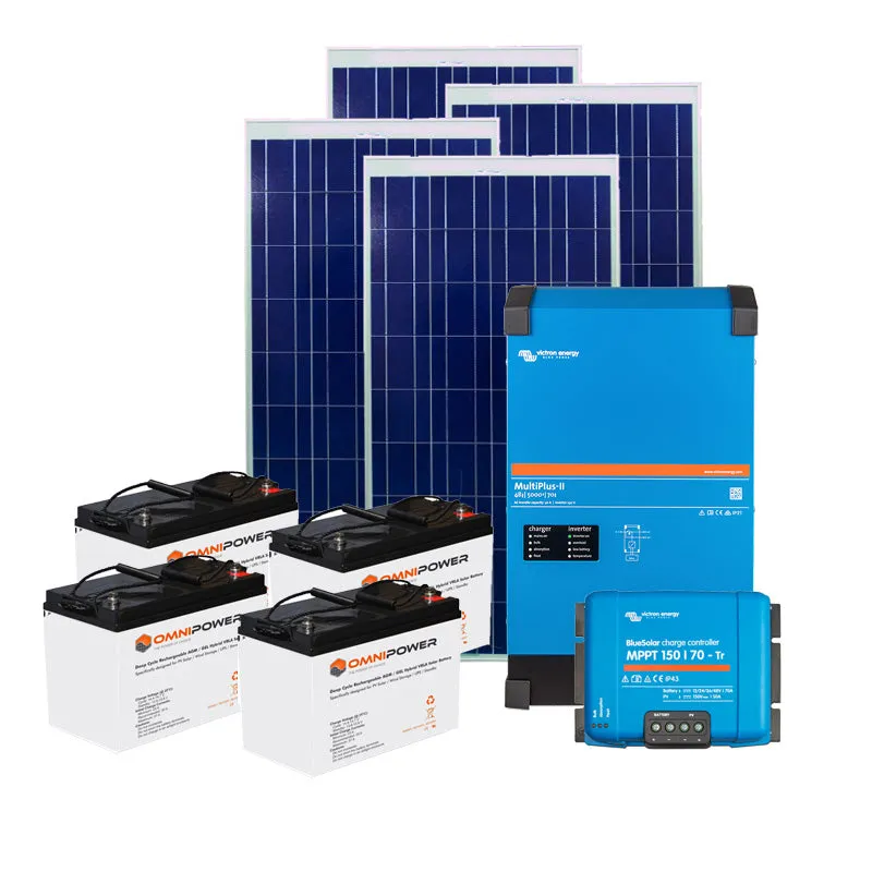 Sustainable 5kW with 24kWh AGM battery and 6kWp array Solar Power Kit