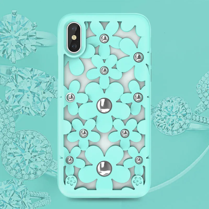 SwitchEasy Fleur 3D Flowers Protective TPU Case w/ Native Touch Buttons for Apple iPhone