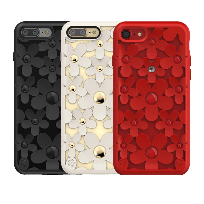 SwitchEasy Fleur 3D Flowers Protective TPU Case w/ Native Touch Buttons for Apple iPhone