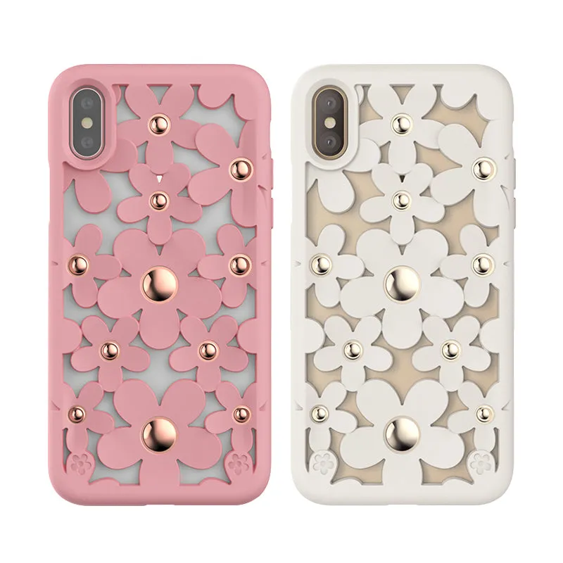 SwitchEasy Fleur 3D Flowers Protective TPU Case w/ Native Touch Buttons for Apple iPhone