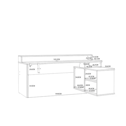 Tezaur Gaming Desk with LED in Black/White