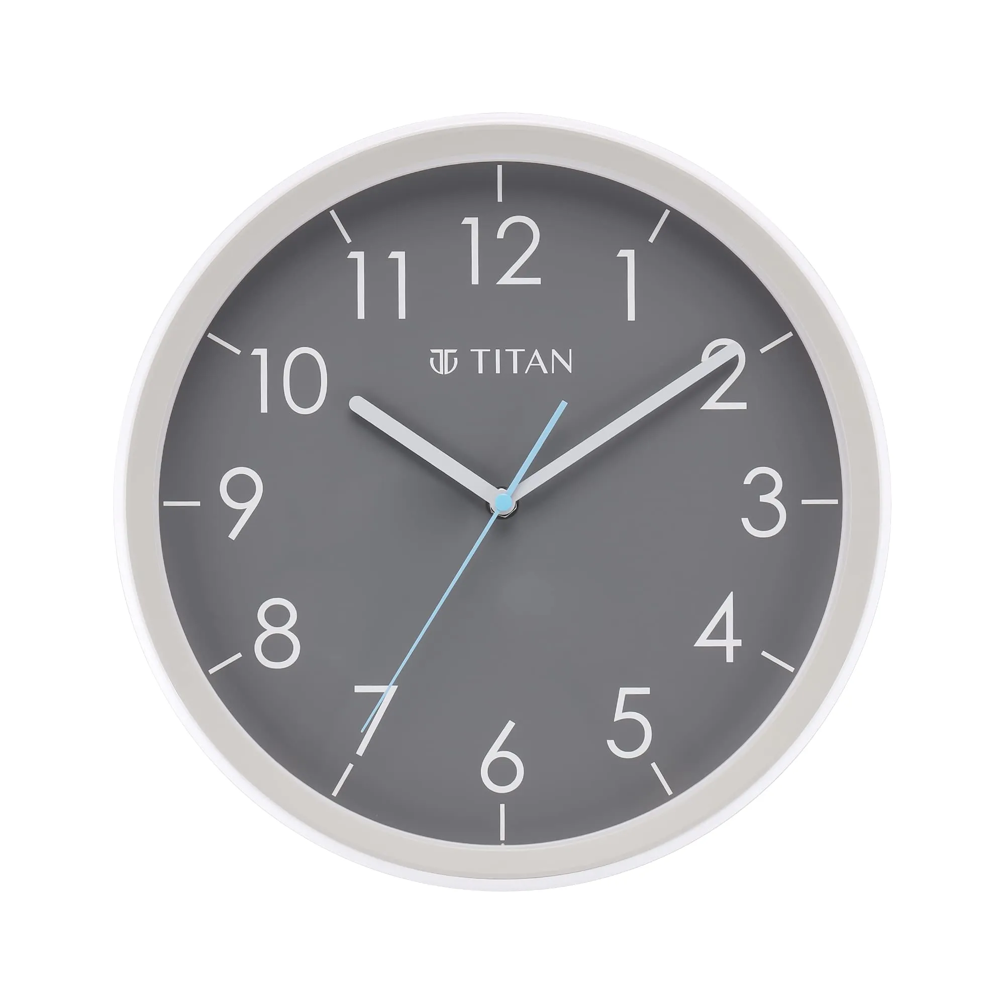 Titan Plastic Contemporary Silent Sweep Technology, 32.5 X32.5 Cm (Medium), Analog, Grey