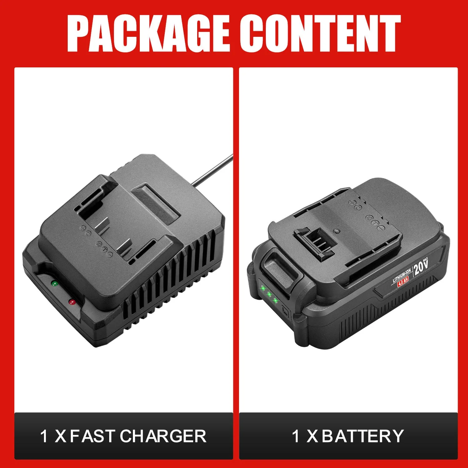 TOPEX 20v 4.0Ah Battery & Fast Charger Kit