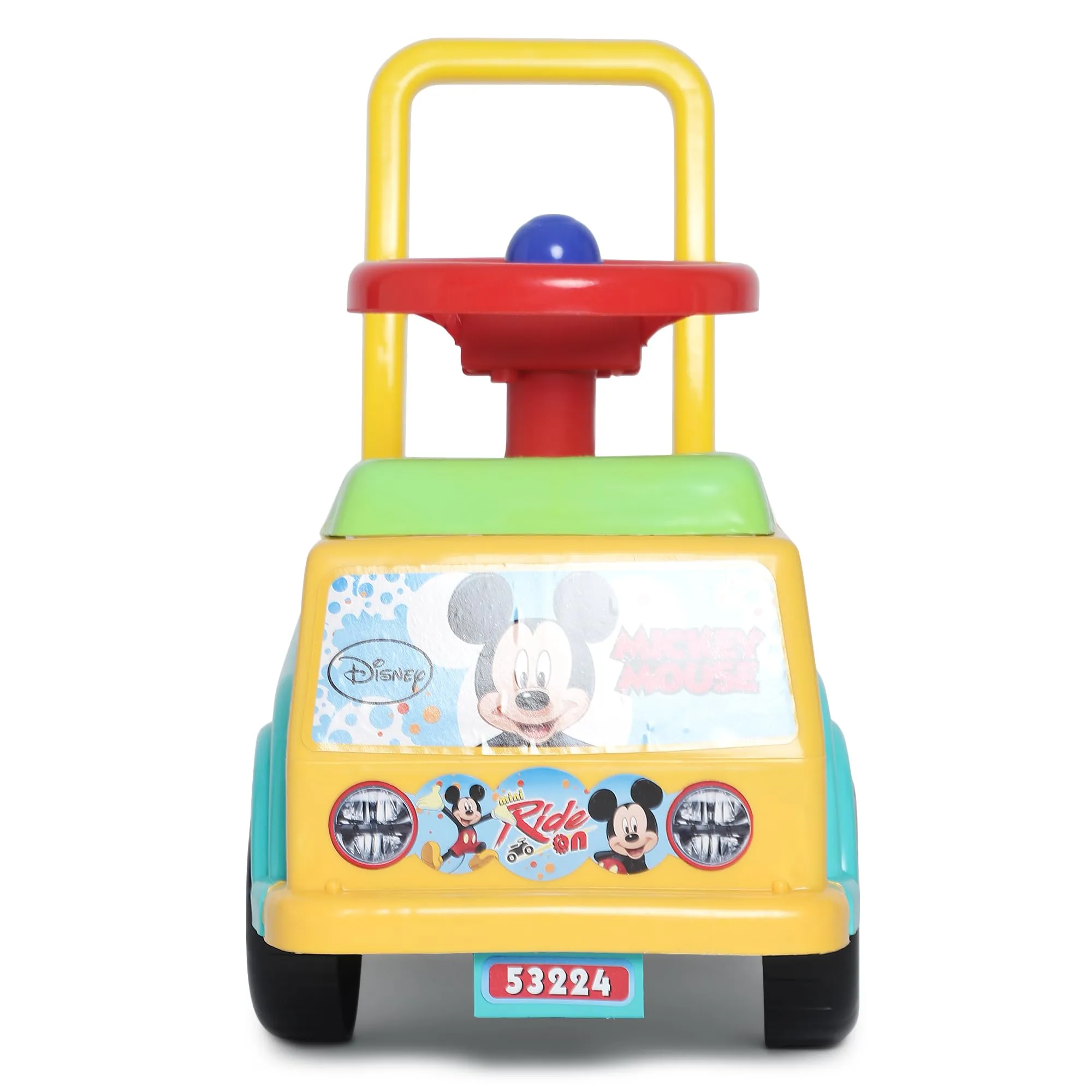 Toyzone Mickey Mouse Mini Ride On-53224 | Baby Car | Kids Car | Toy Car| Push Car| Storage and Backrest | Swing Car| Ride on Car with Music & Horn