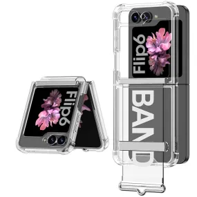 Transparent Wristband Silicone Bracket Airbag Shockproof Case For Samsung Galaxy Z Flip 6 5