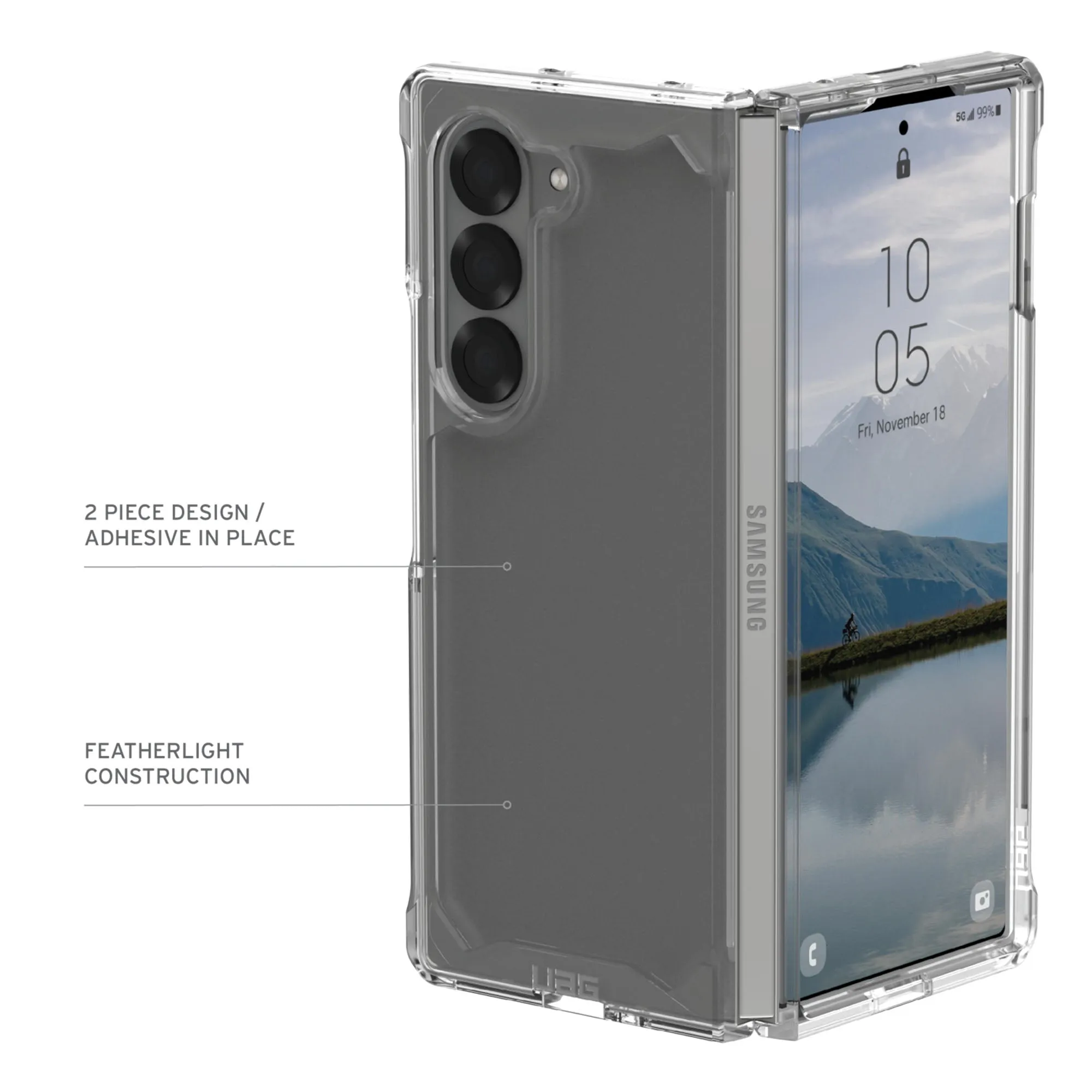 UAG Plyo for Samsung Galaxy Z Fold 6 - Impact Drop Protection and Open Hinge Design - Ice