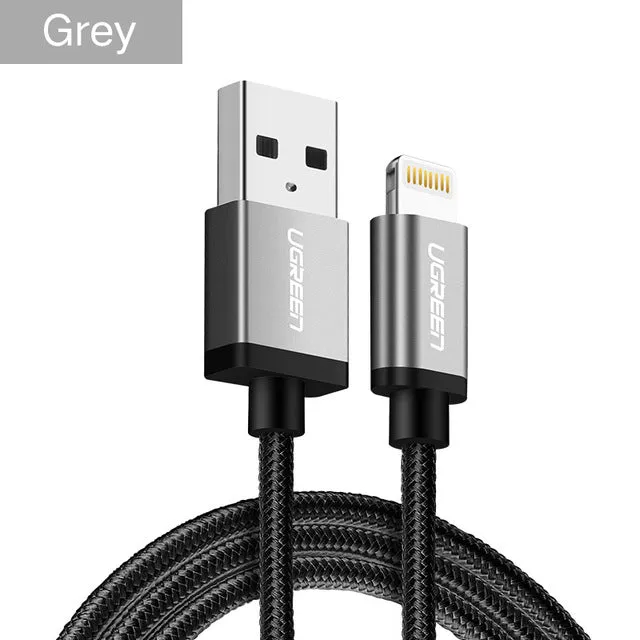 Ugreen MFi USB Cable for iPhone Xs Max 7 Plus 2.4A Fast Charging Lightning Cable for iPhone 6 USB Data Cable Phone Charger Cable