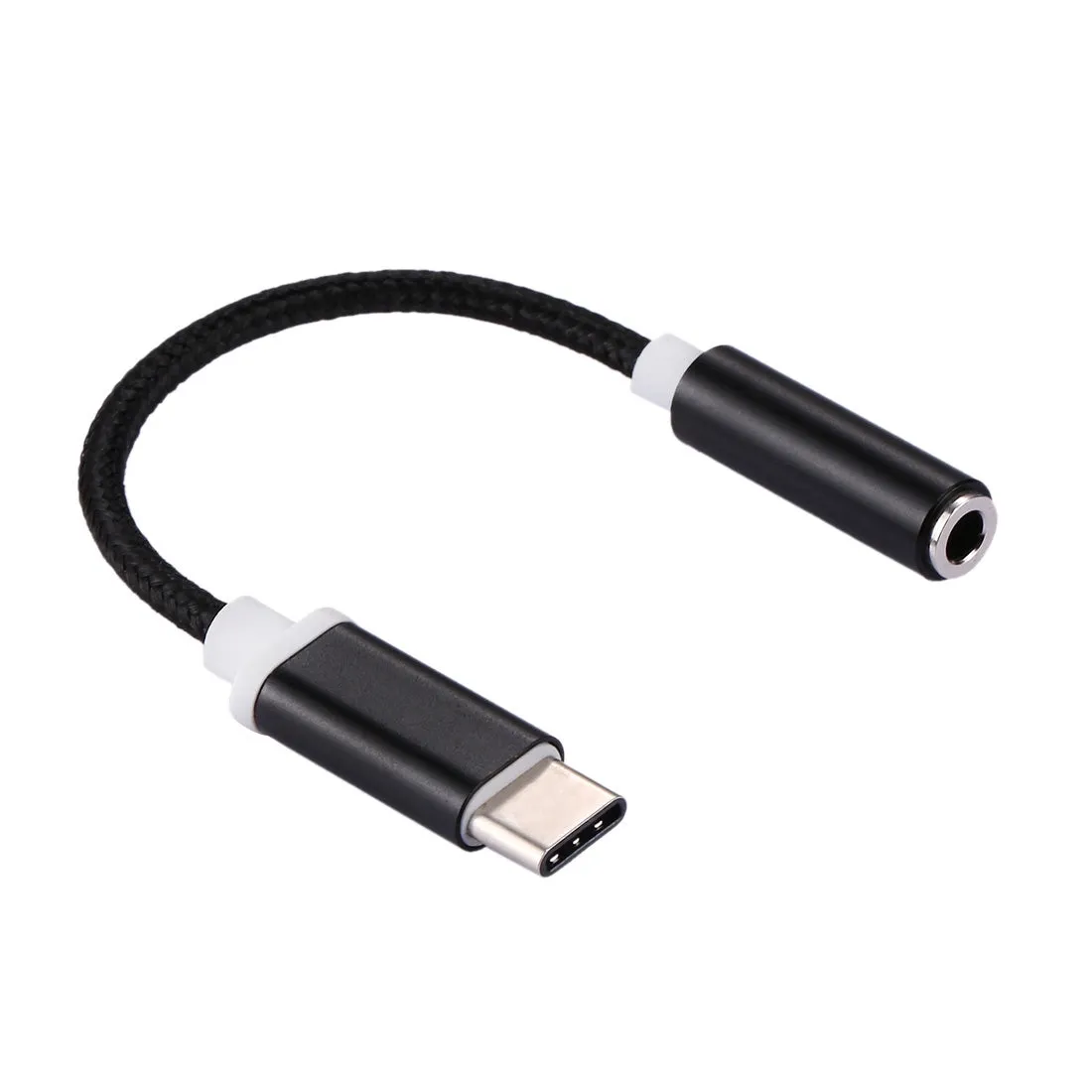 USB-C/Type-C Male to 3.5mm Female Weave Texture Audio Adapter 10cm - pack of 3