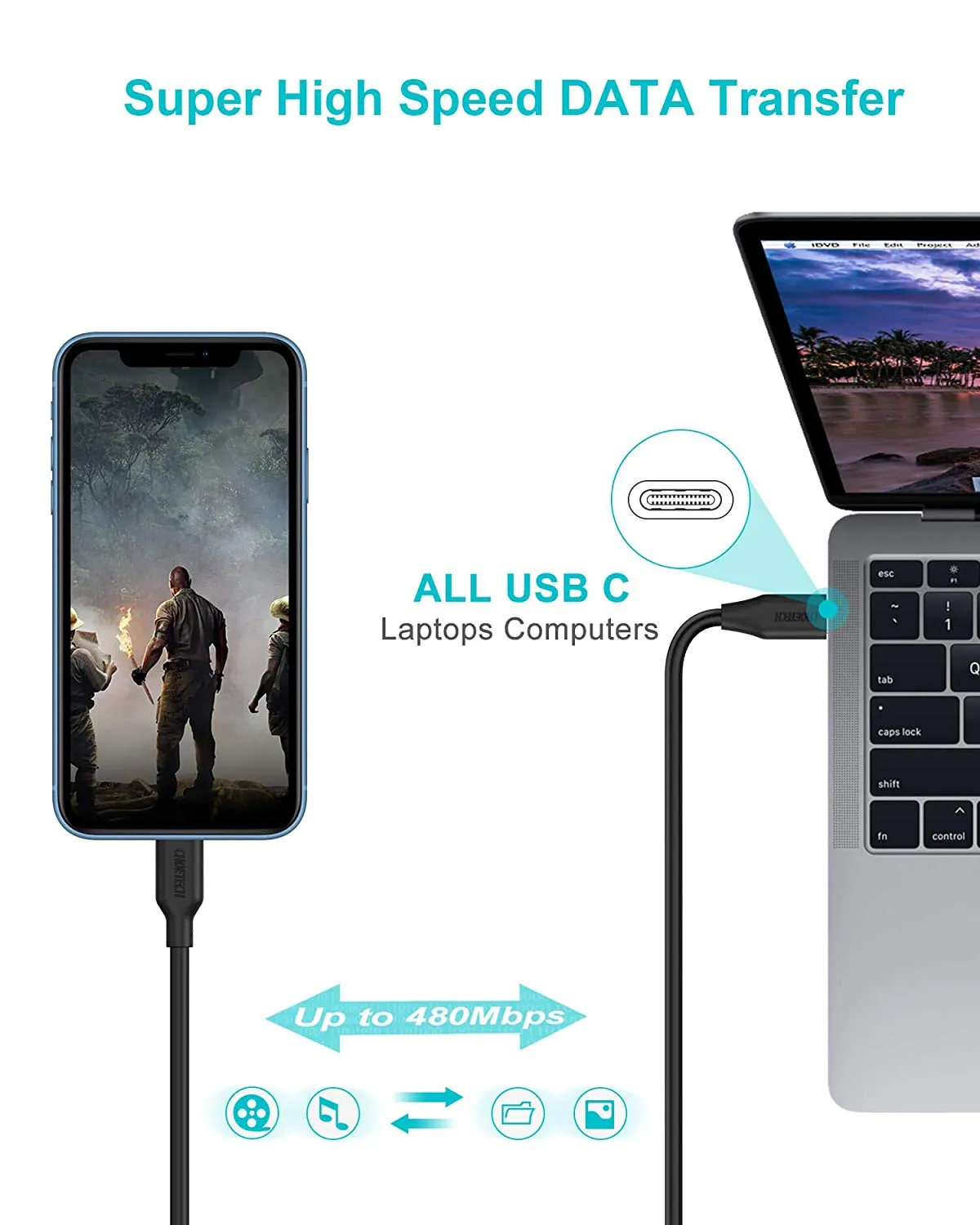 USB Type C to Lightning Cable 6ft [Apple MFi Certified] Power Delivery Lighting Cable