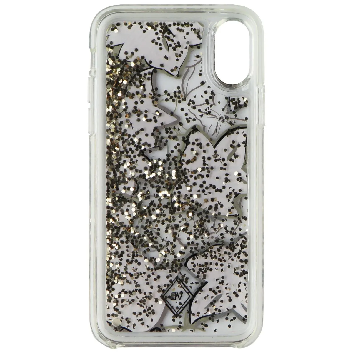 Vera Bradley Glitter Flurry Case for Apple iPhone X - White Flowers/Gold Glitter