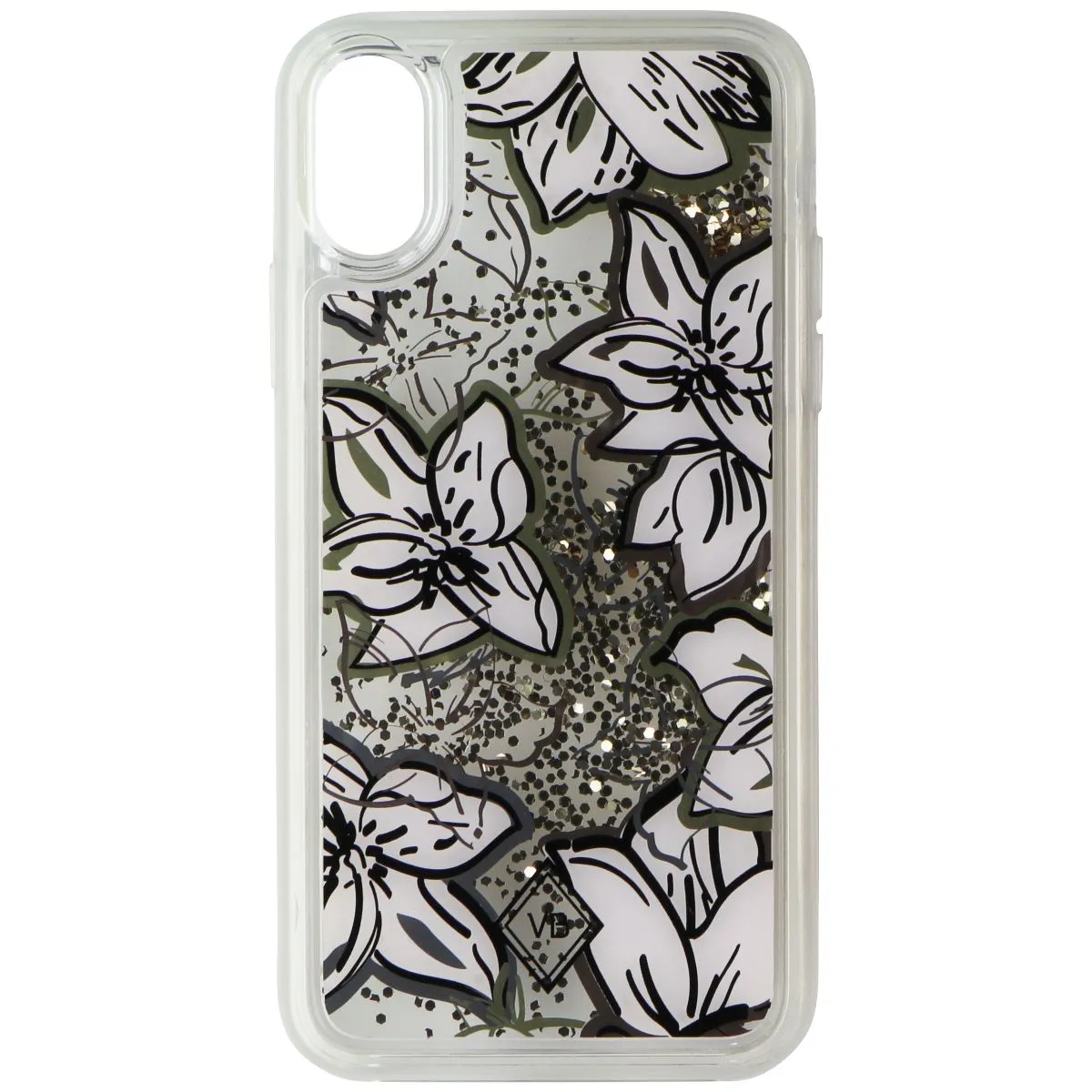 Vera Bradley Glitter Flurry Case for Apple iPhone X - White Flowers/Gold Glitter