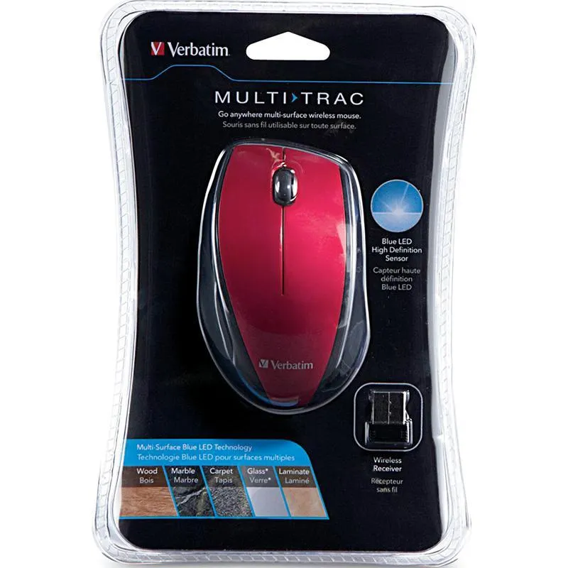 Verbatim Multi-Trac Wireless Led Mouse Red