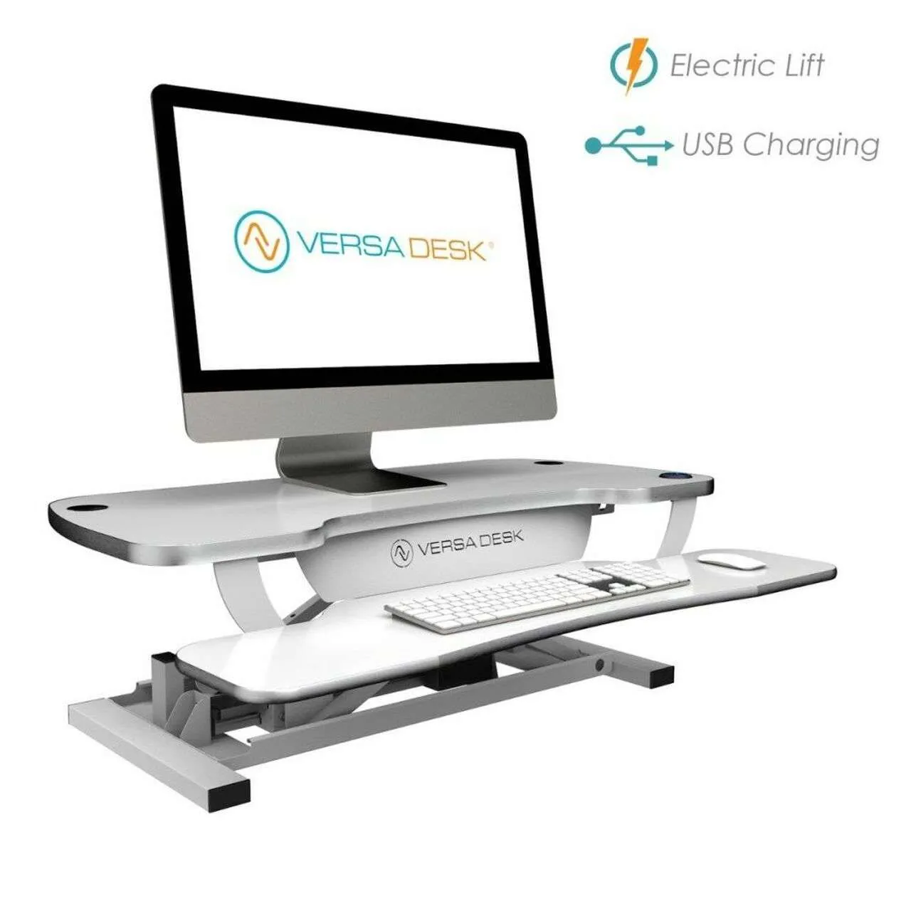 VersaDesk PowerPro Sit To Stand Electric Desk Converter With USB Charging, VDPP