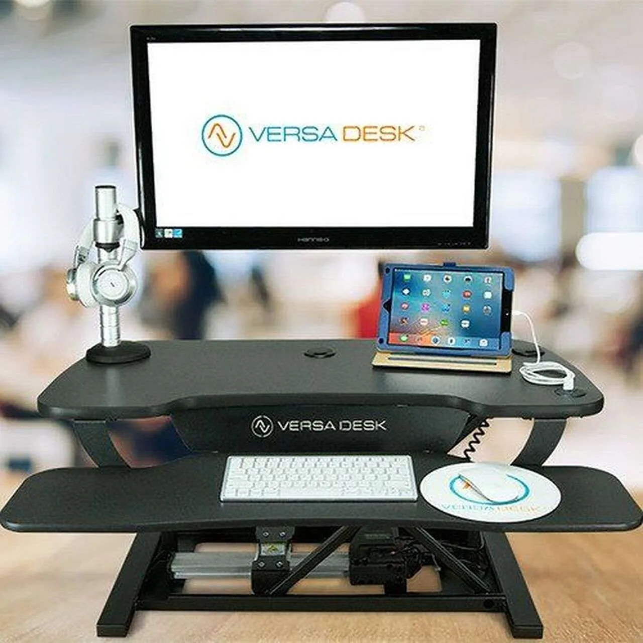 VersaDesk PowerPro Sit To Stand Electric Desk Converter With USB Charging, VDPP