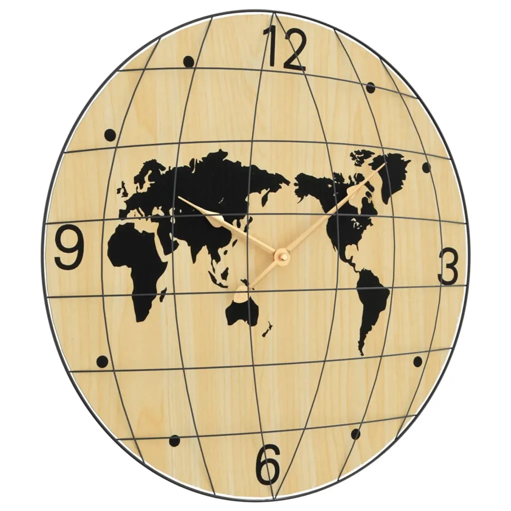 Wall Clock Yellow and Black Ø50 cm Engineered Wood