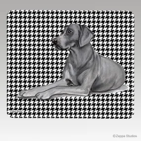 Weimaraner Houndstooth Mouse Pad