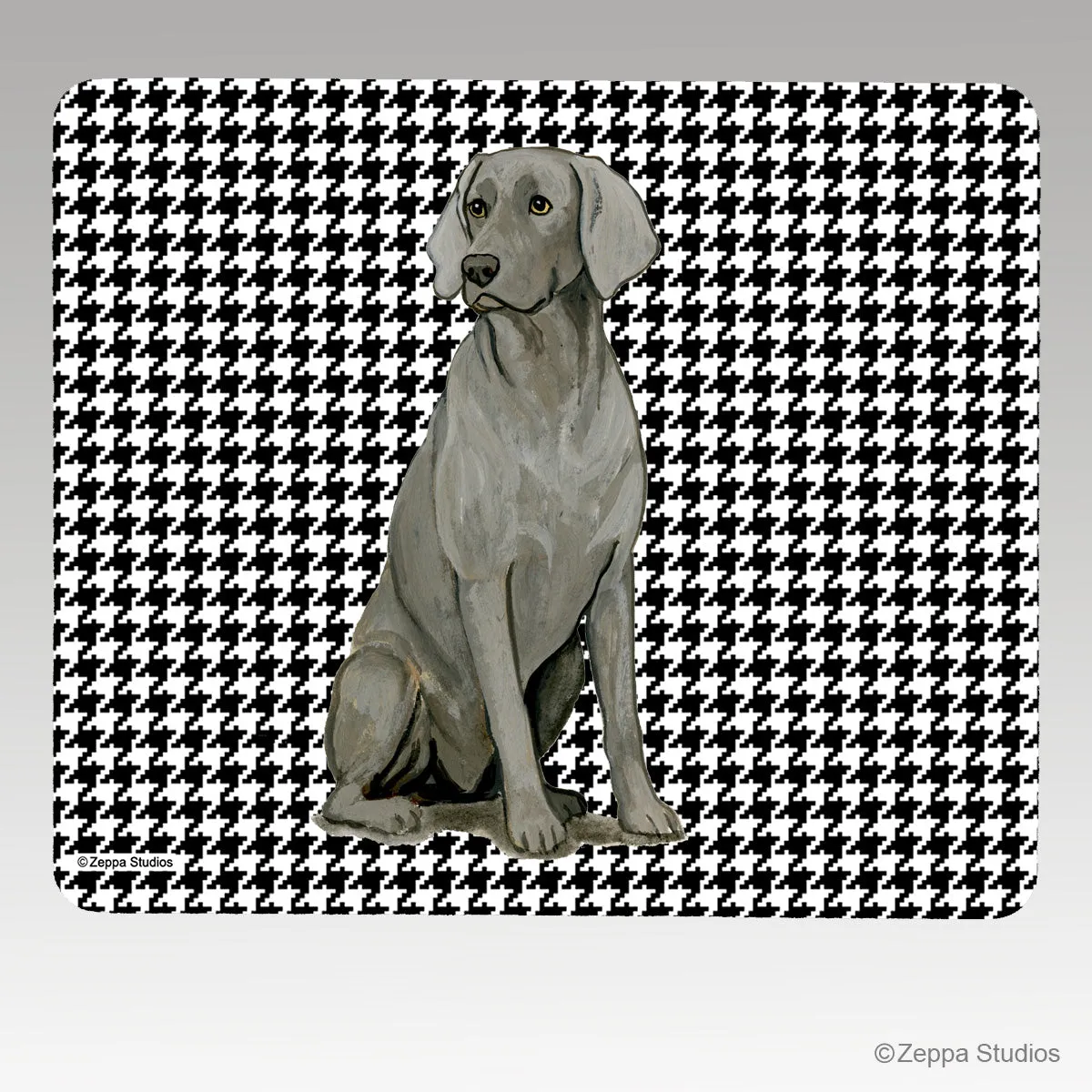 Weimaraner Houndstooth Mouse Pad