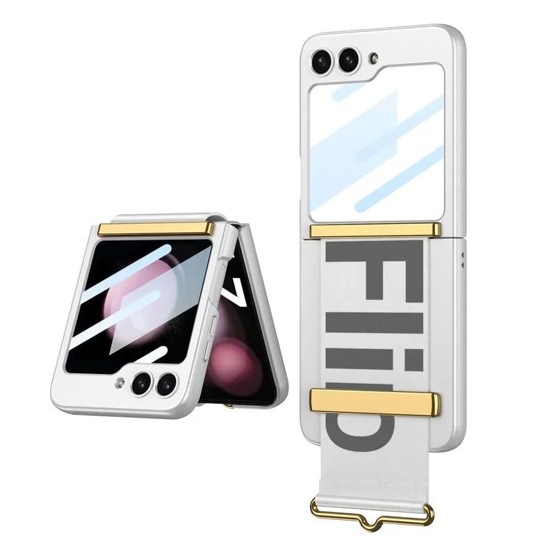 with Adjustable Strap Phone Case With Built-in Screen Protection For Samsung Z flip 6 5