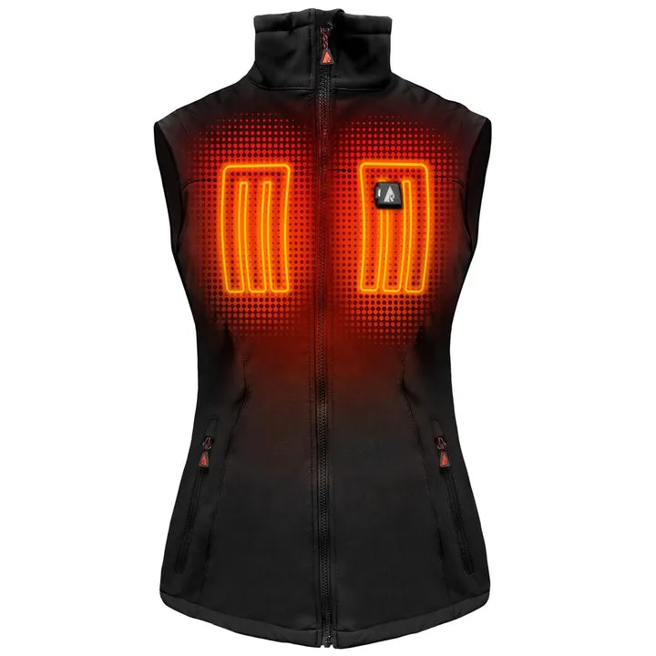 Women's 5V Battery Heated Softshell Vest - Black