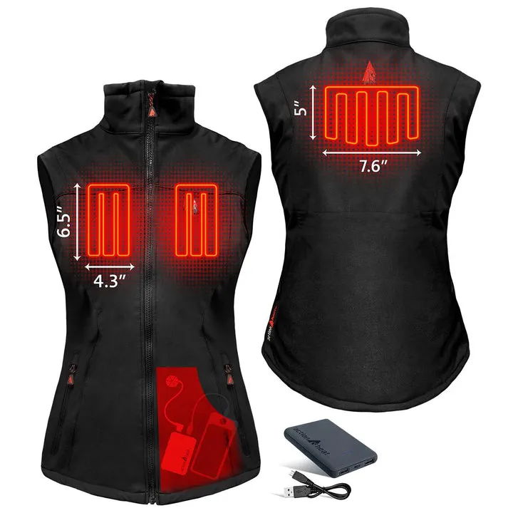 Women's 5V Battery Heated Softshell Vest - Black