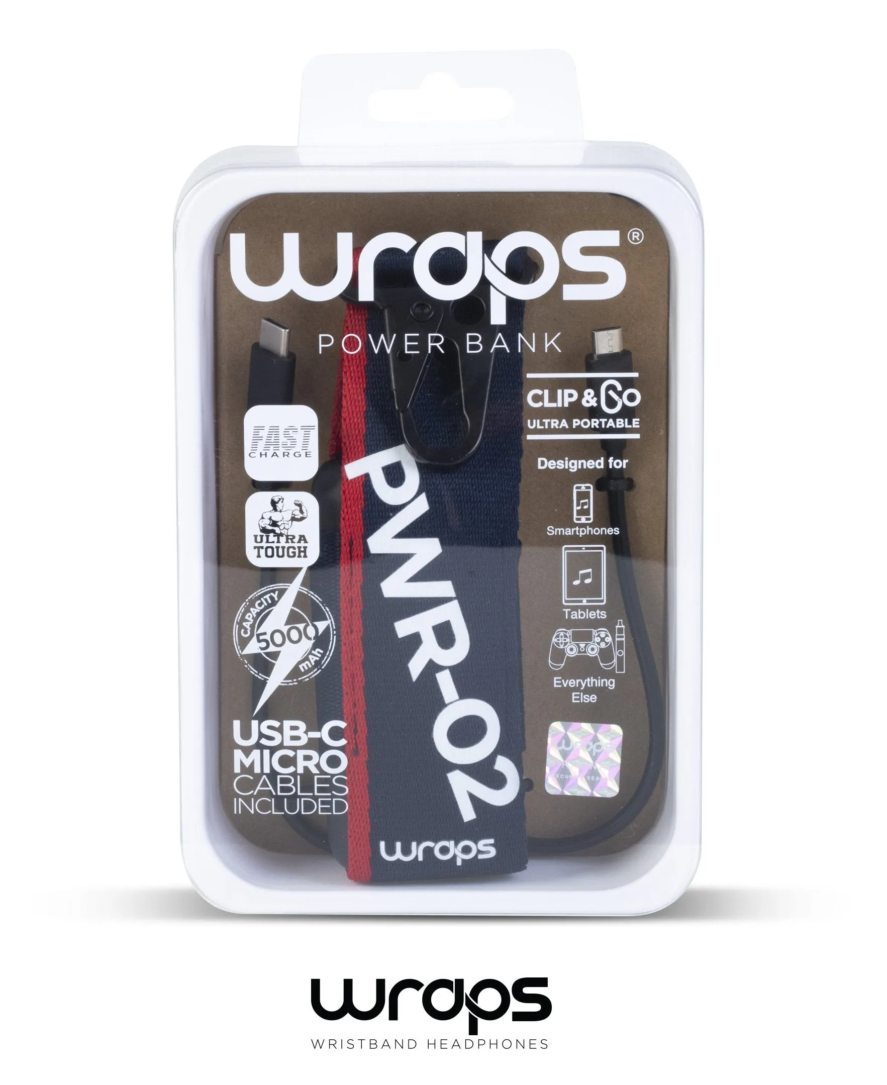 WRAPS Clip & Go 5000mAh Power Bank