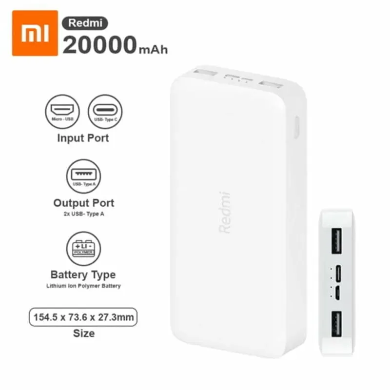 Xiaomi Redmi PowerBank 20000mAh Fast Charge Version – White